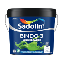 Sadolin Bindo 3 - глибокоматова емульсійна фарба для стін та стелі, біла, база BW, 4.5 л – Інтернет-магазин ШЛІФАРБ Sadolin Bindo 3 - глибокоматова емульсійна фарба для стін та стелі, біла, база BW, 4.5 л