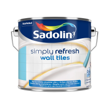Sadolin Simply Refresh Wall Tiles - напівматова фарба нового покоління «два в одному» для керамічної настінної плитки, біла, база BW, 2.5 л