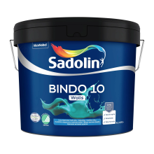 Sadolin Bindo 10 - матова емульсійна фарба для стін, біла, база BW, 9 л – Інтернет-магазин ШЛІФАРБ Sadolin Bindo 10 - матова емульсійна фарба для стін, біла, база BW, 9 л
