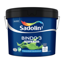 Sadolin Bindo 3 - глибокоматова емульсійна фарба для стін та стелі, біла, база BW, 9 л – Інтернет-магазин ШЛІФАРБ Sadolin Bindo 3 - глибокоматова емульсійна фарба для стін та стелі, біла, база BW, 9 л